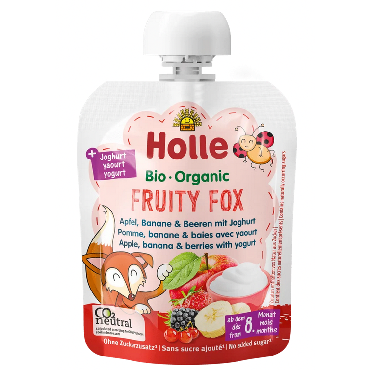10 x Holle Organic Yogurt Fruity Fox Pouch