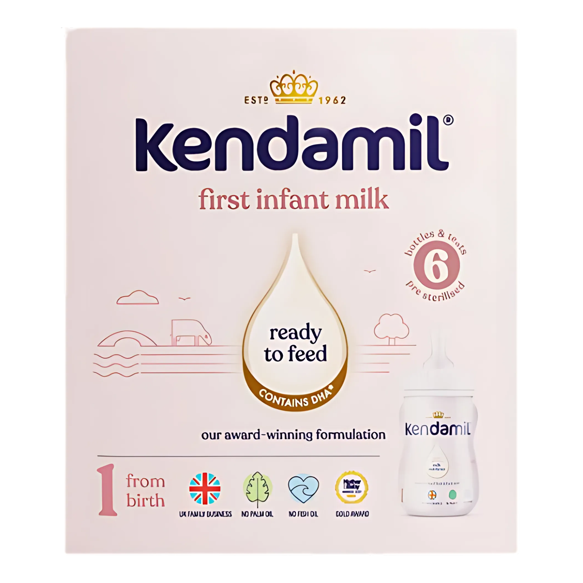 Kendamil 1 First Infant Milk Ready To Feed Starter Pack 6x70ml 6