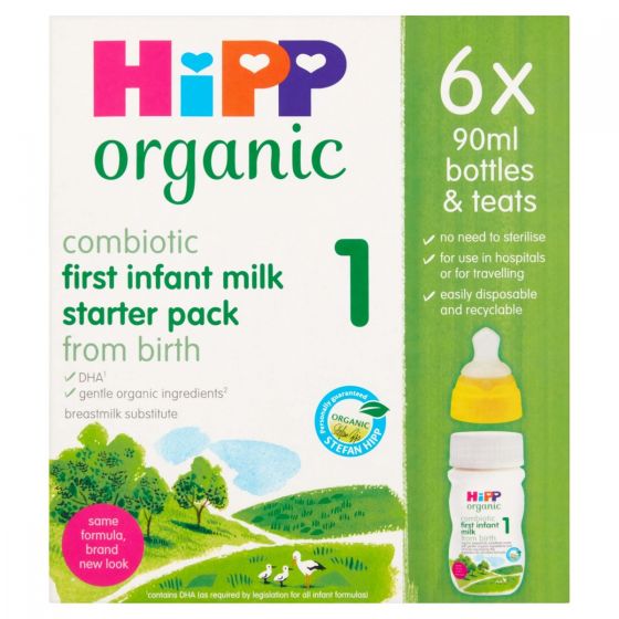 HiPP UK Stage 1 90ml Ready to Feed (pack of 6 with teats) x 6