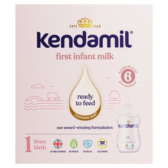 Kendamil 1 First Infant Milk Ready To Feed Starter Pack 6 X 70Ml- 6 pack