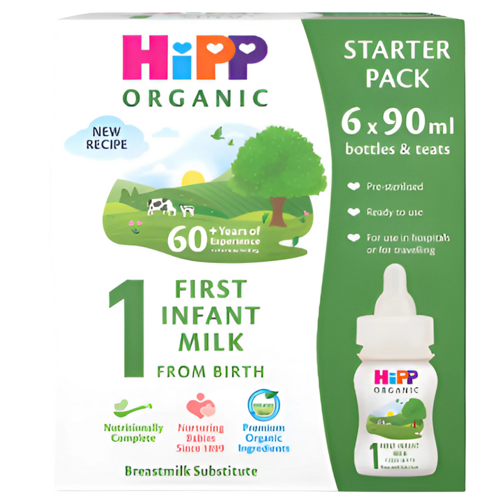 HiPP UK Stage 1 90ml Ready to Feed (pack of 6 with teats) x 6